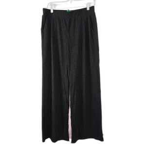 HALARA Black High-Waisted Wide Leg Waffle Pants Large NWT